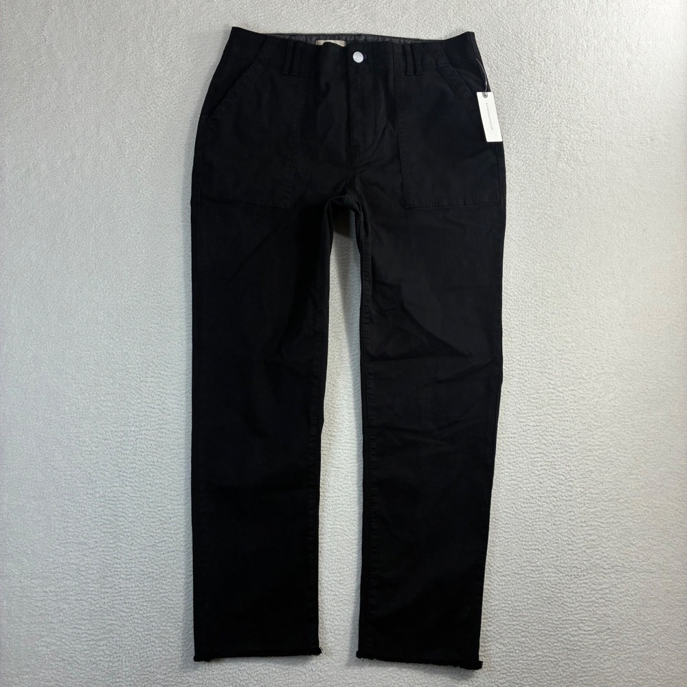 Anthropologie Pilcro Chino Pants Women 28x28 Black Stretch Cropped High Rise NWT